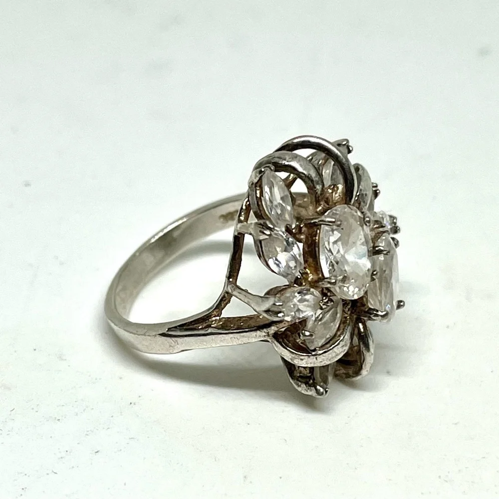 Vintage CZ Sterling Silver Ring